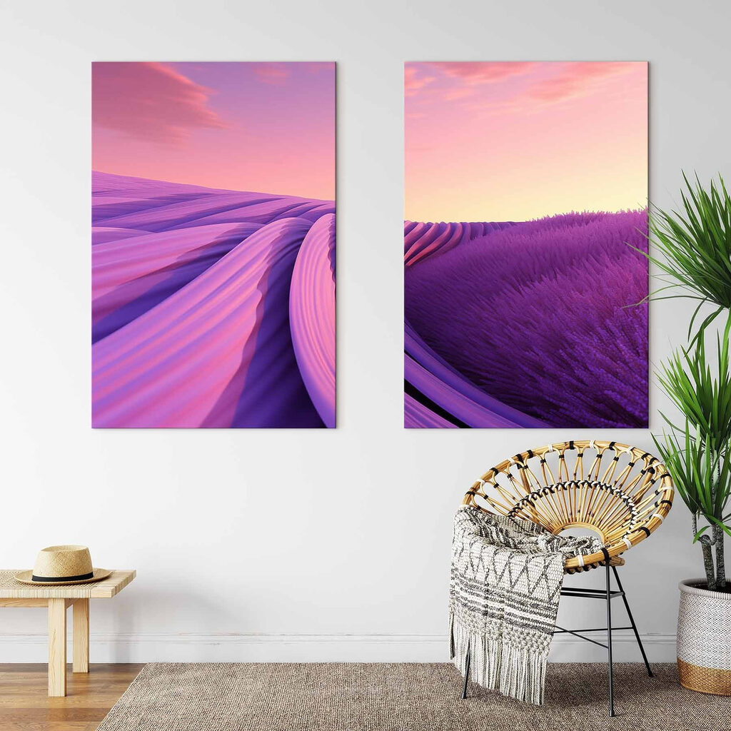 Colinas de lavanda en un interior