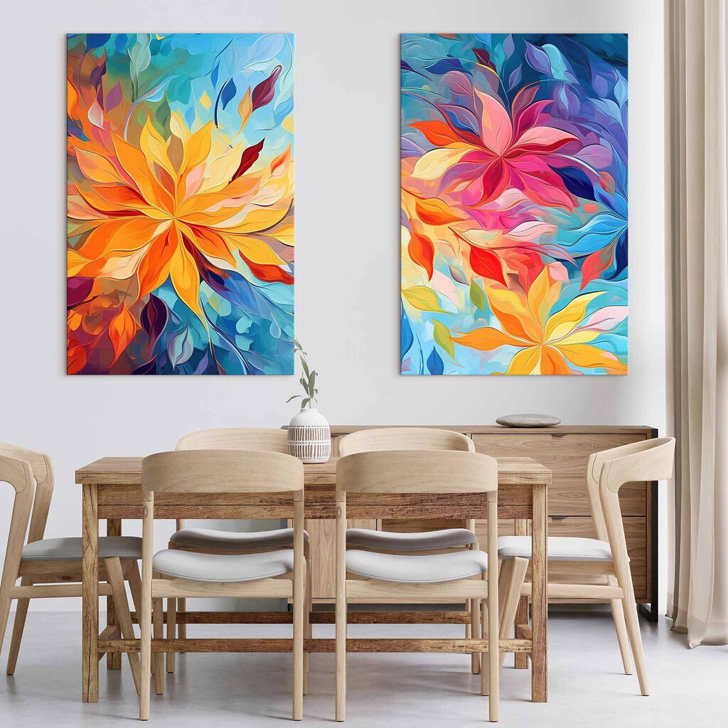Rostro entre flores en un interior