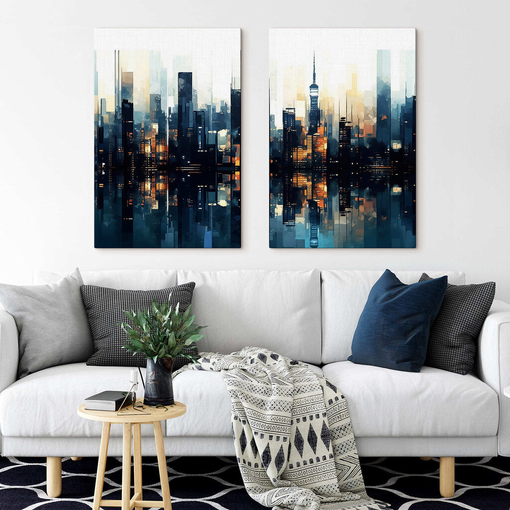 Luces de ciudad en un interior