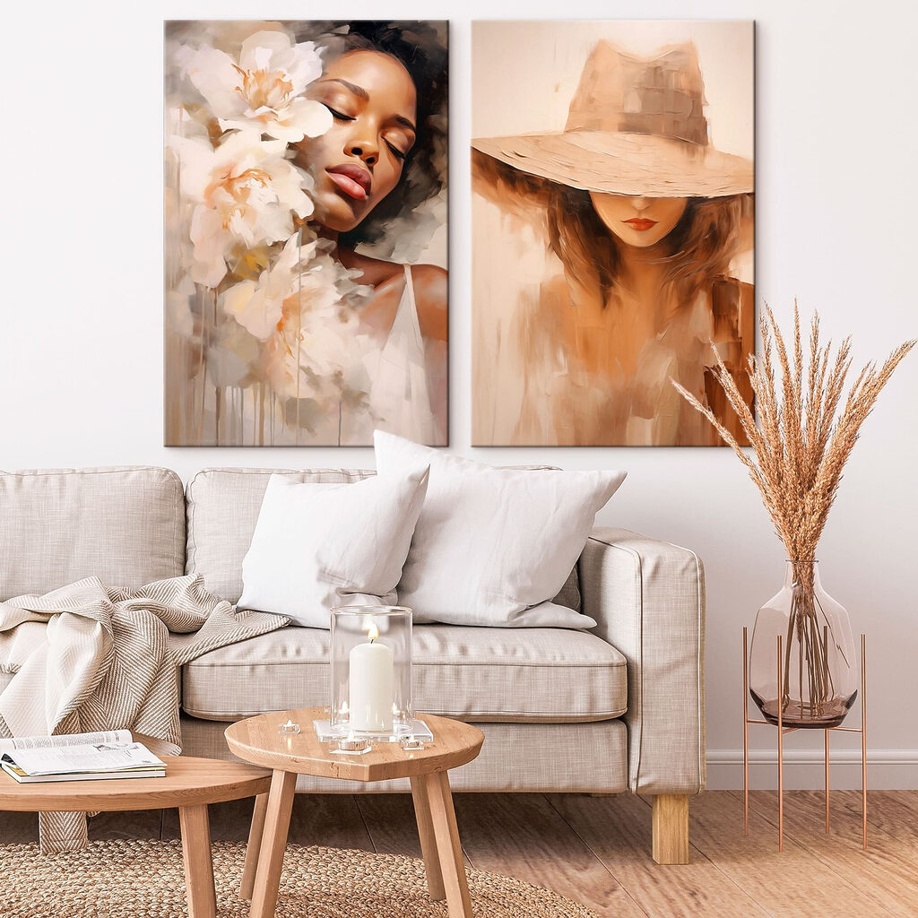 Retratos de mujeres en un interior