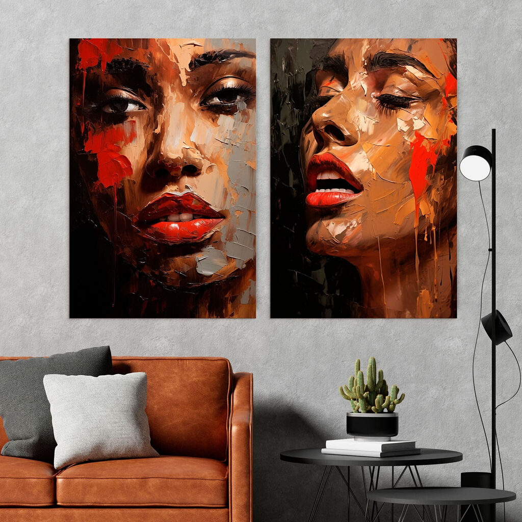 Rostros con pintura chorreada — interior 2