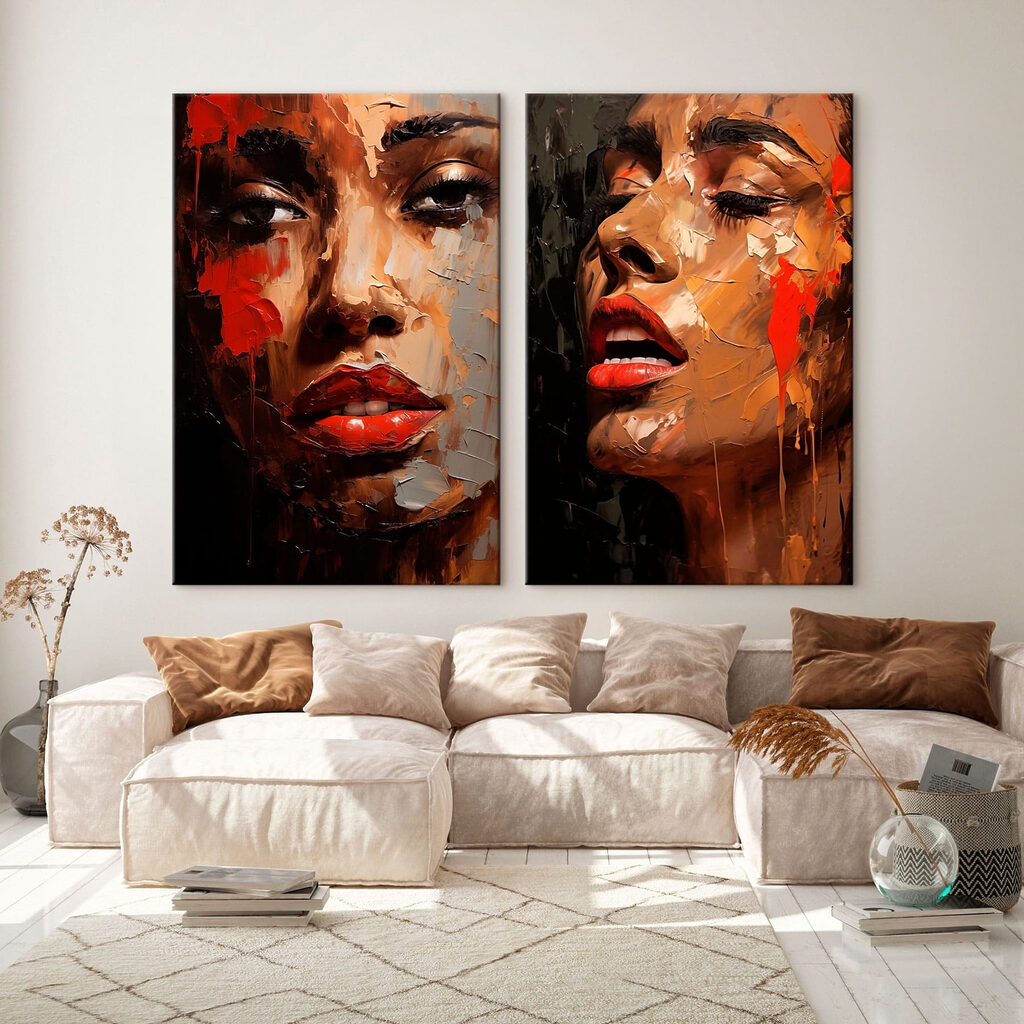 Rostros con pintura chorreada — interior 3