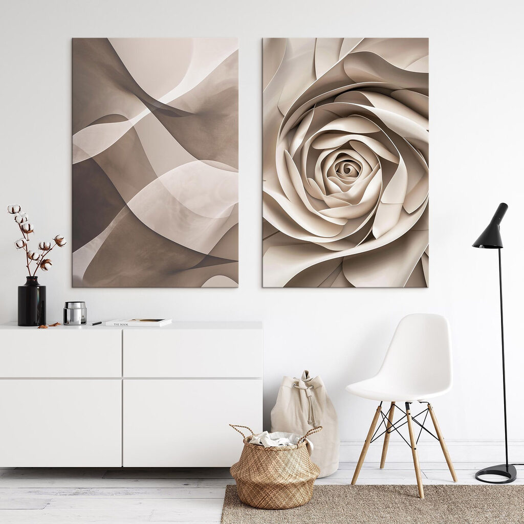 Ondas y una rosa en un interior