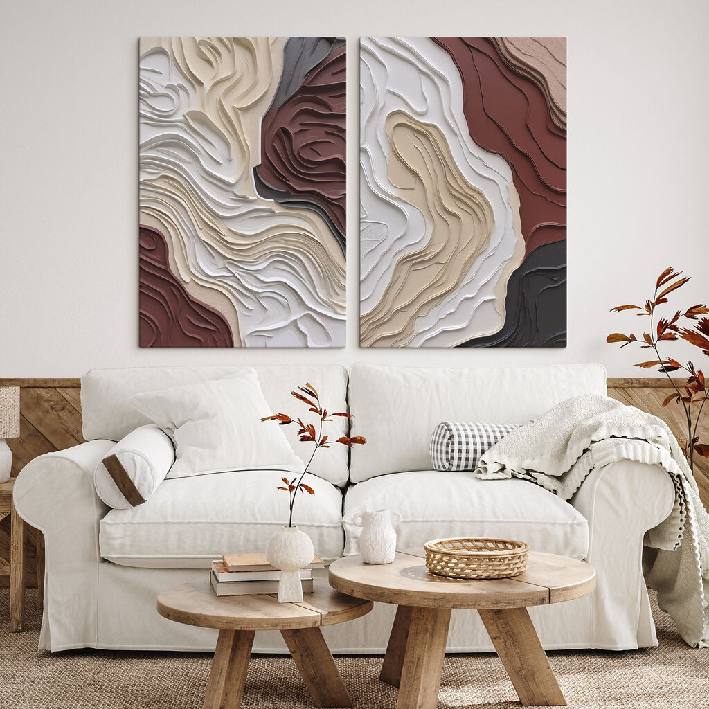 Capas en relieve en un interior