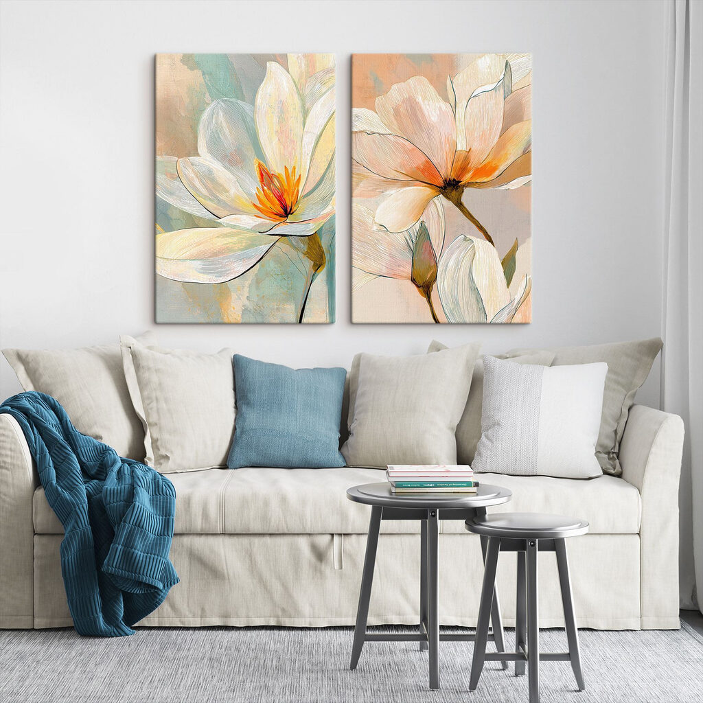 Flores de trazo fino en un interior