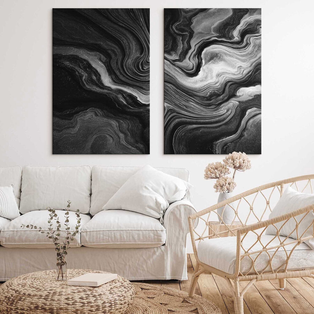 Flujo blanco y negro en un interior