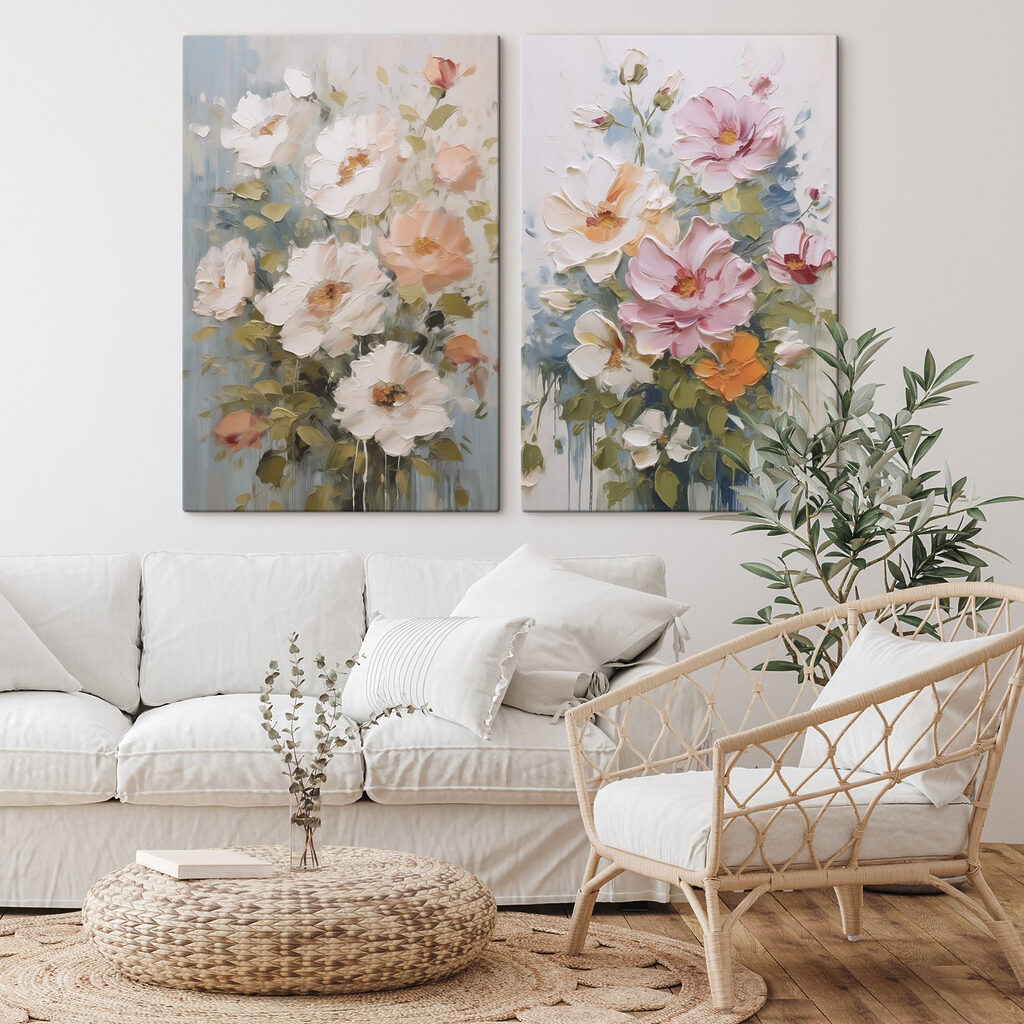 Ramos de flores en un interior