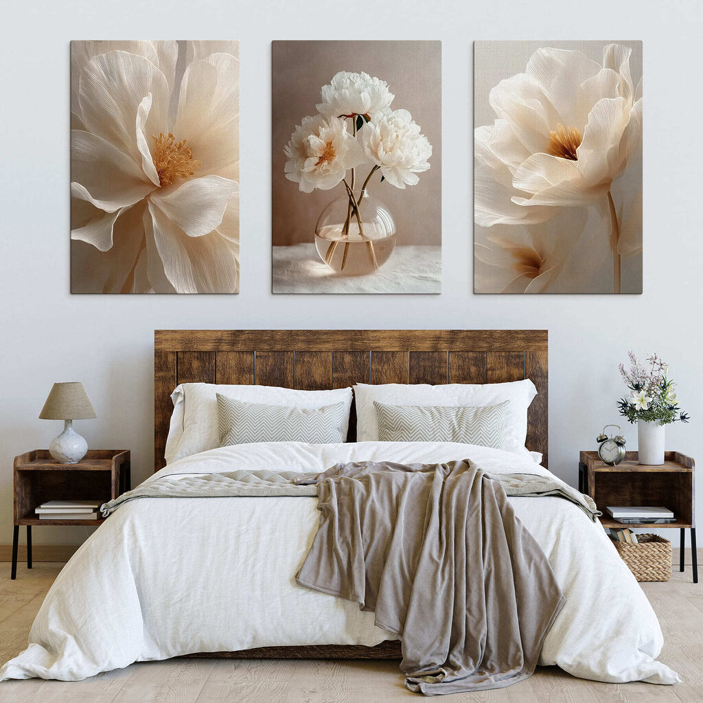 Flores blancas de día en un interior