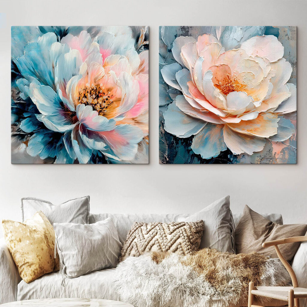Flores de corazón cálido en un interior