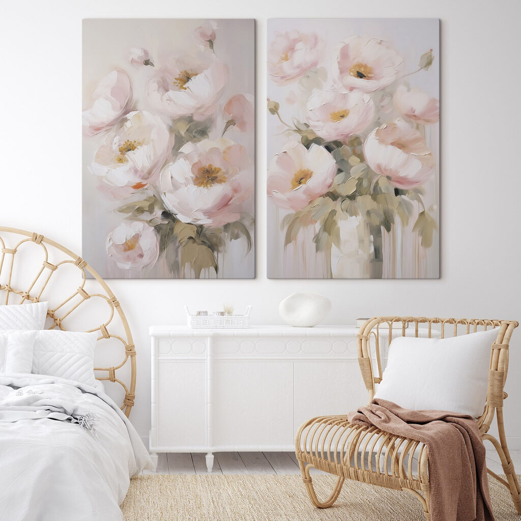 Flores altas con follaje en un interior