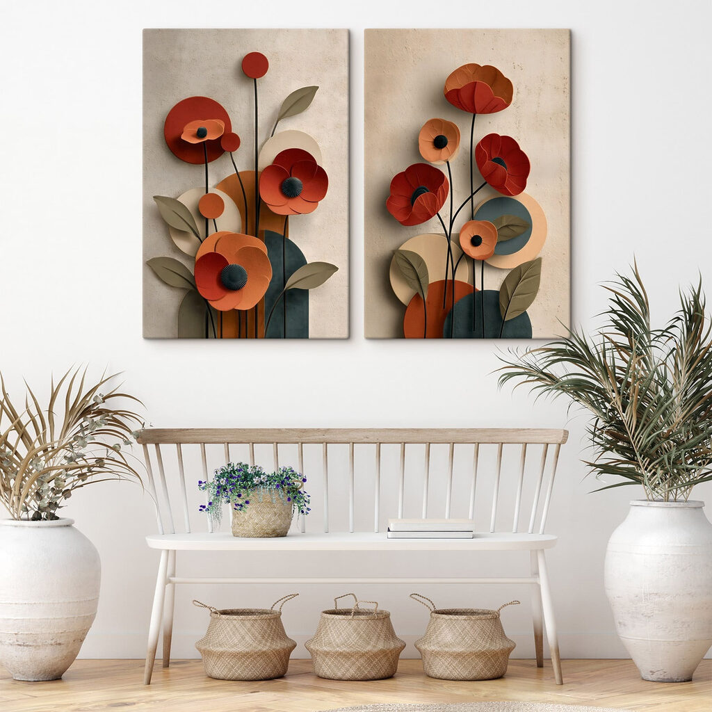 Amapolas juguetonas en un interior