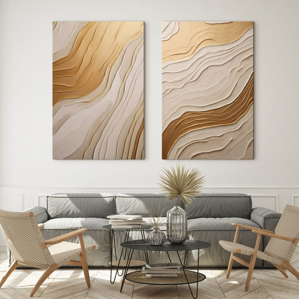 Ondas suaves en relieve en un interior