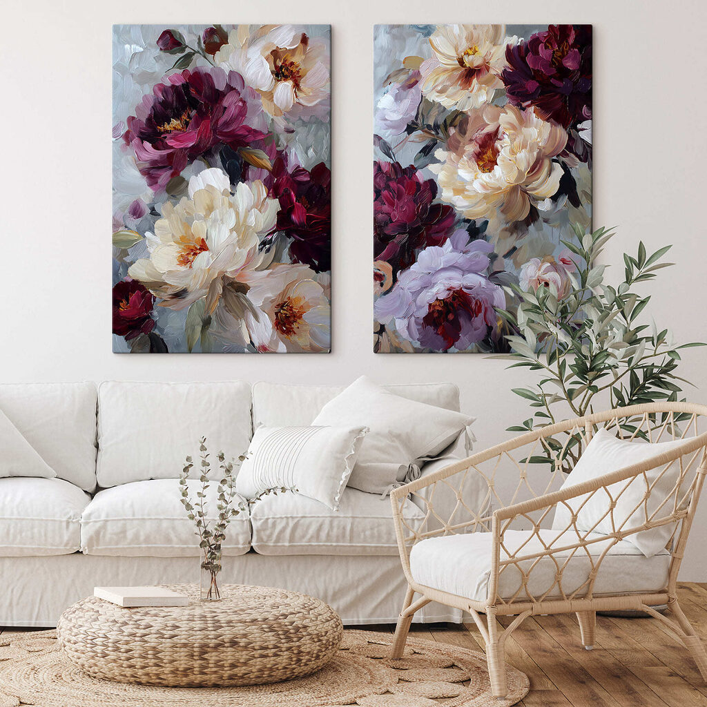 Flores exuberantes en un interior