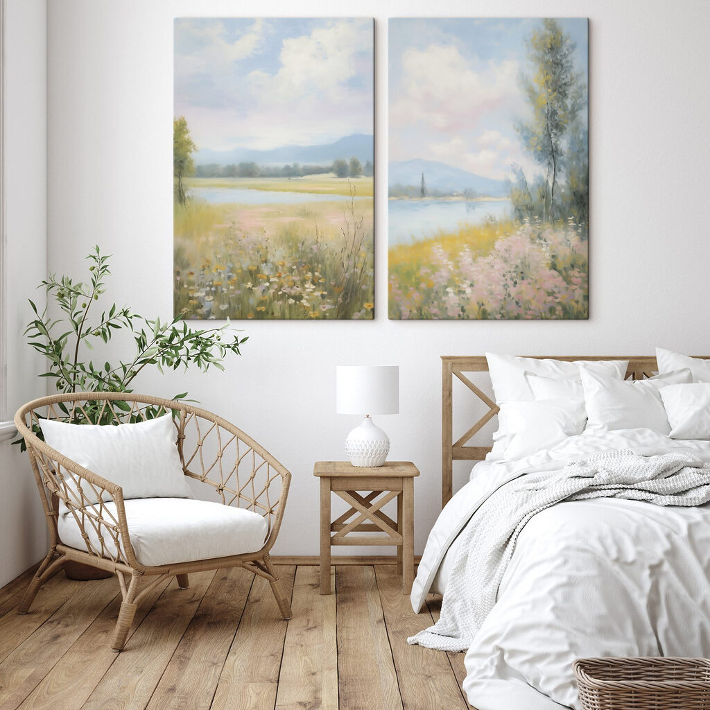 Río entre flores en un interior