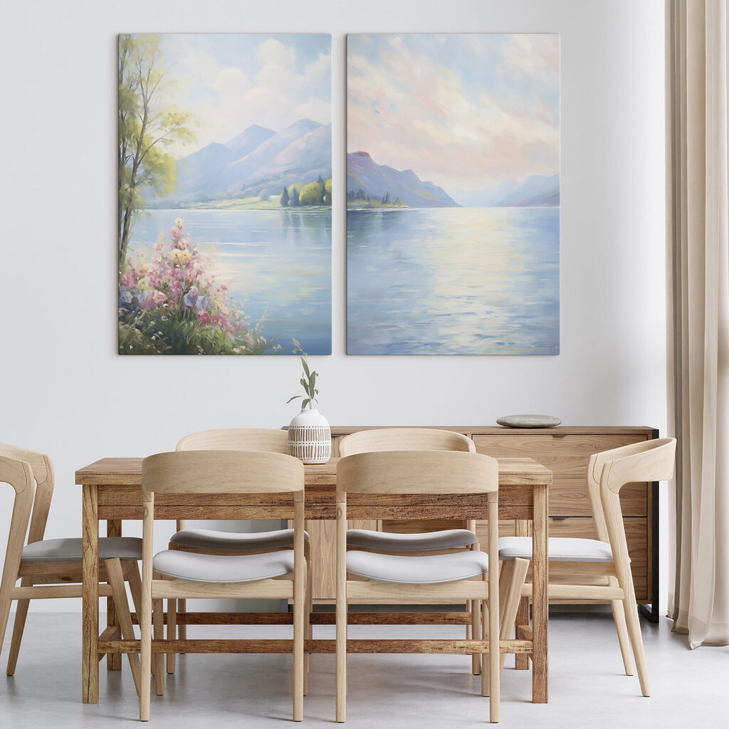 Lago tranquilo con flores en un interior