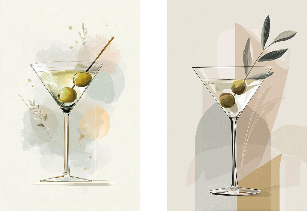 Copas de martini — diseño completo