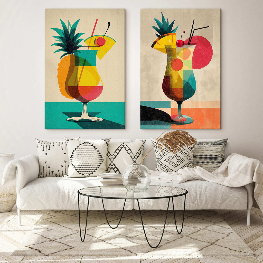 Cócteles tropicales en un interior