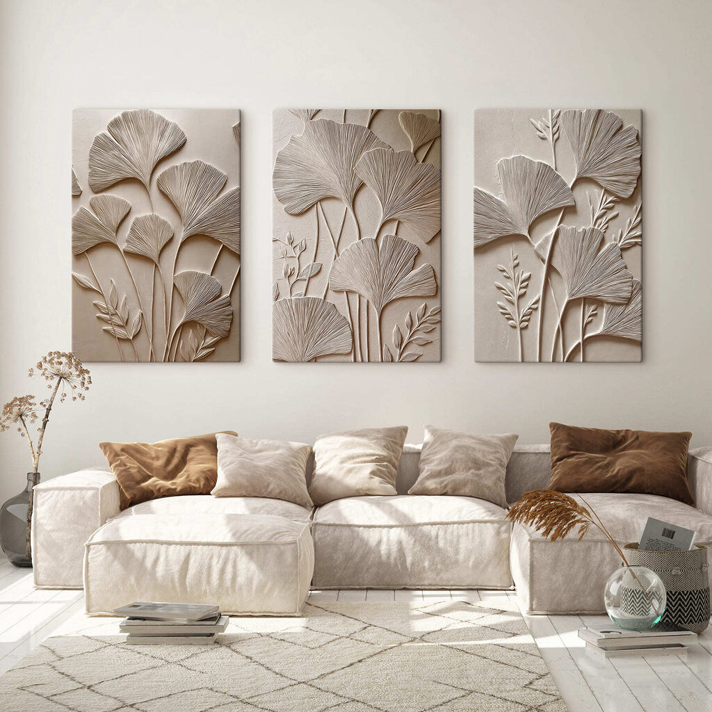 Abanicos de la naturaleza en un interior