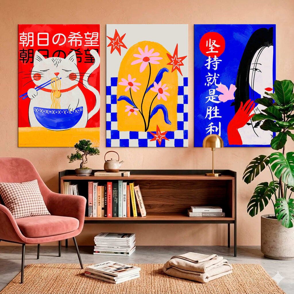 Mujer, gato y flores en un interior