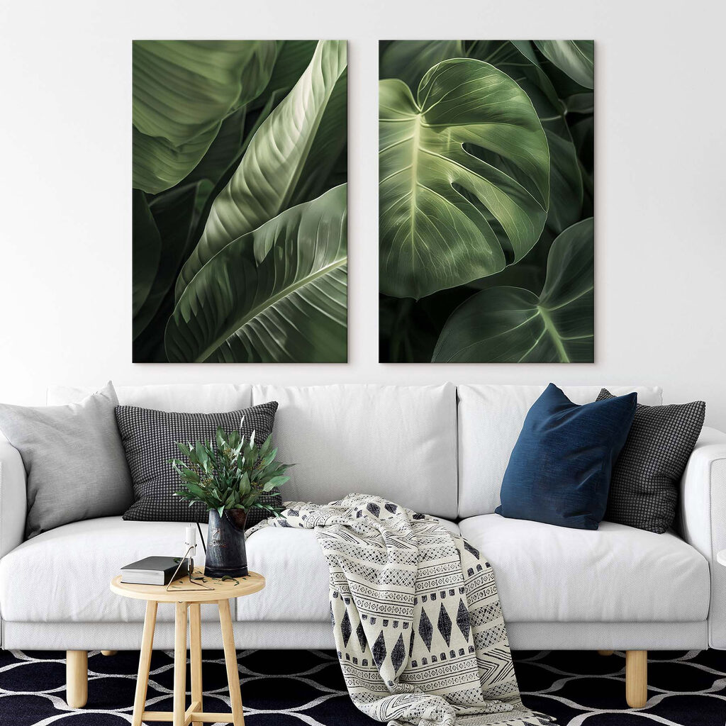 Bajo el dosel tropical en un interior