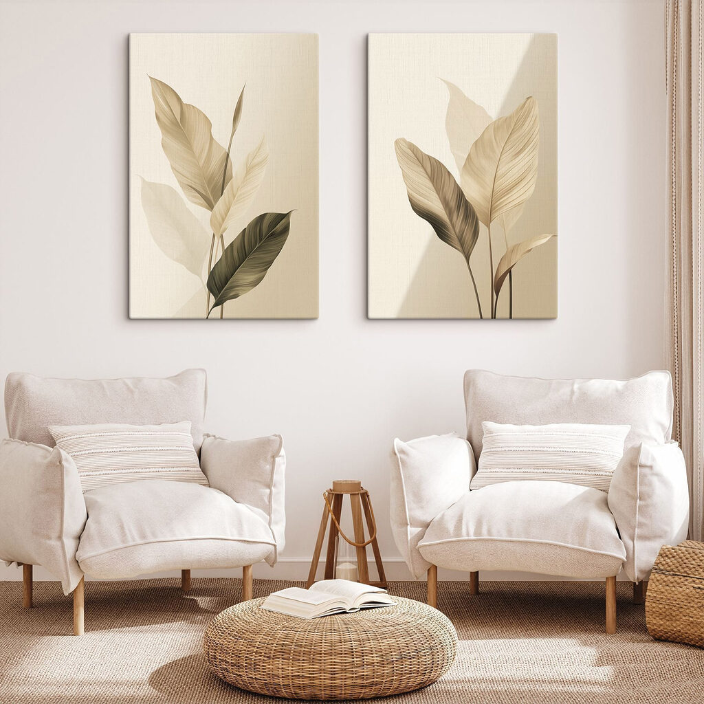 Plantas de hojas anchas en un interior