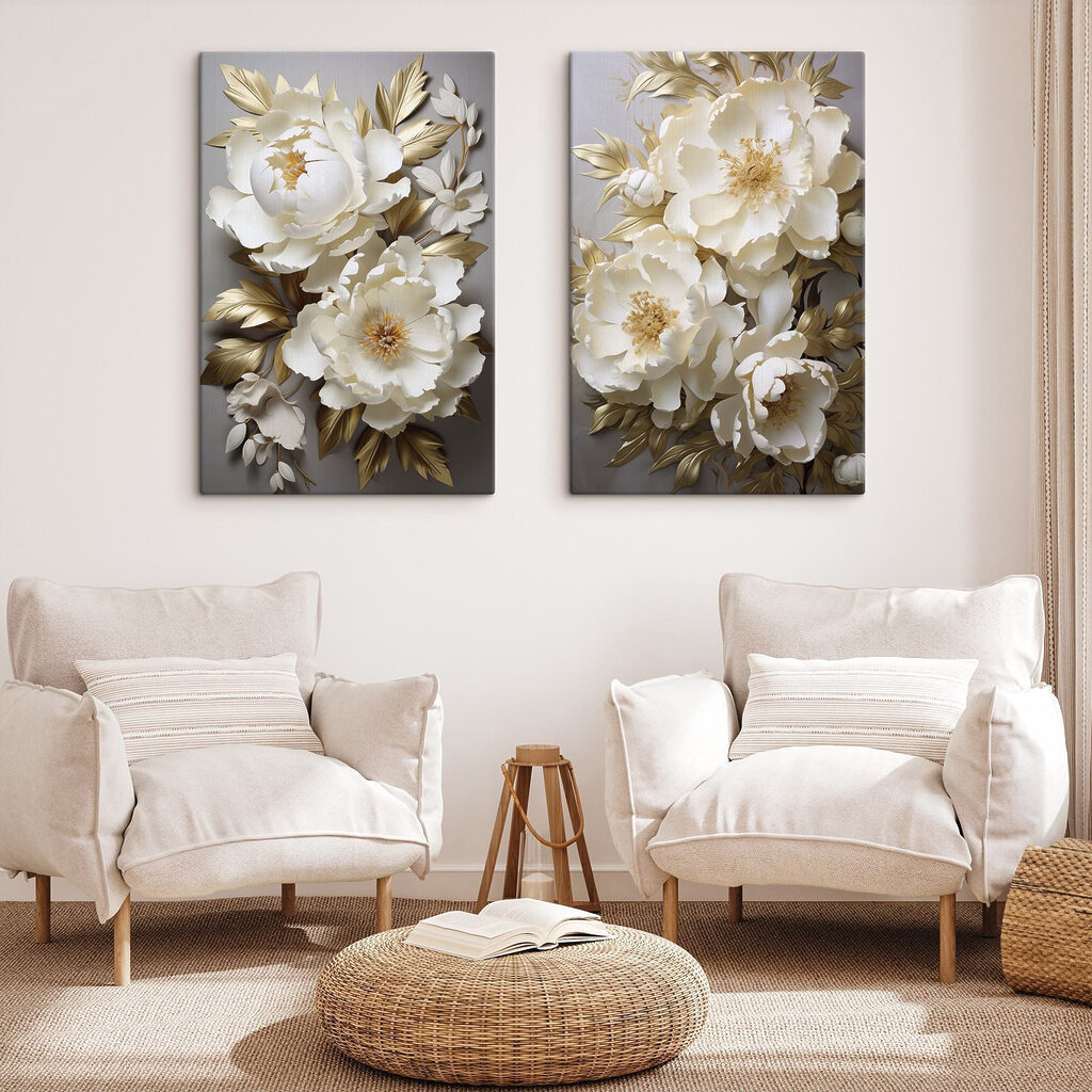 Flor blanca contra oscuro en un interior