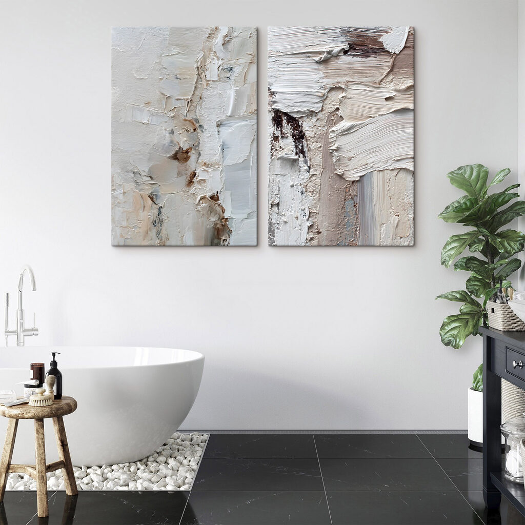Pintura blanca en capas en un interior