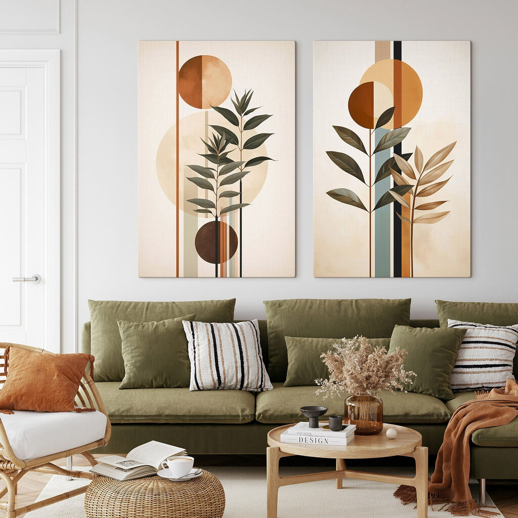 Plantas y círculos en un interior
