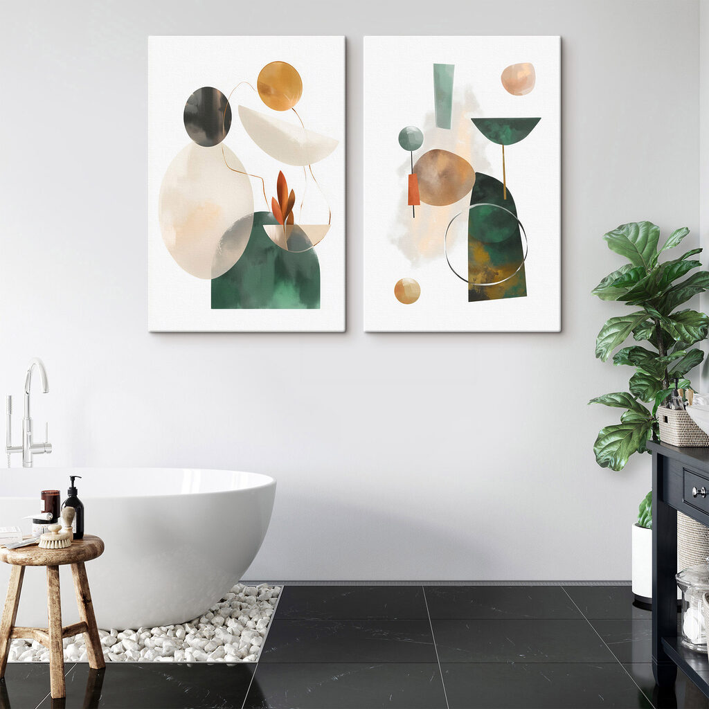 Bodegones abstractos en un interior