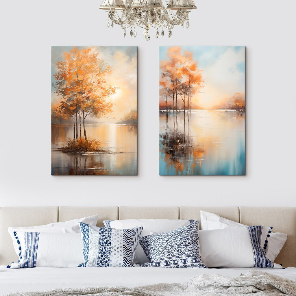Otoño junto al agua en un interior