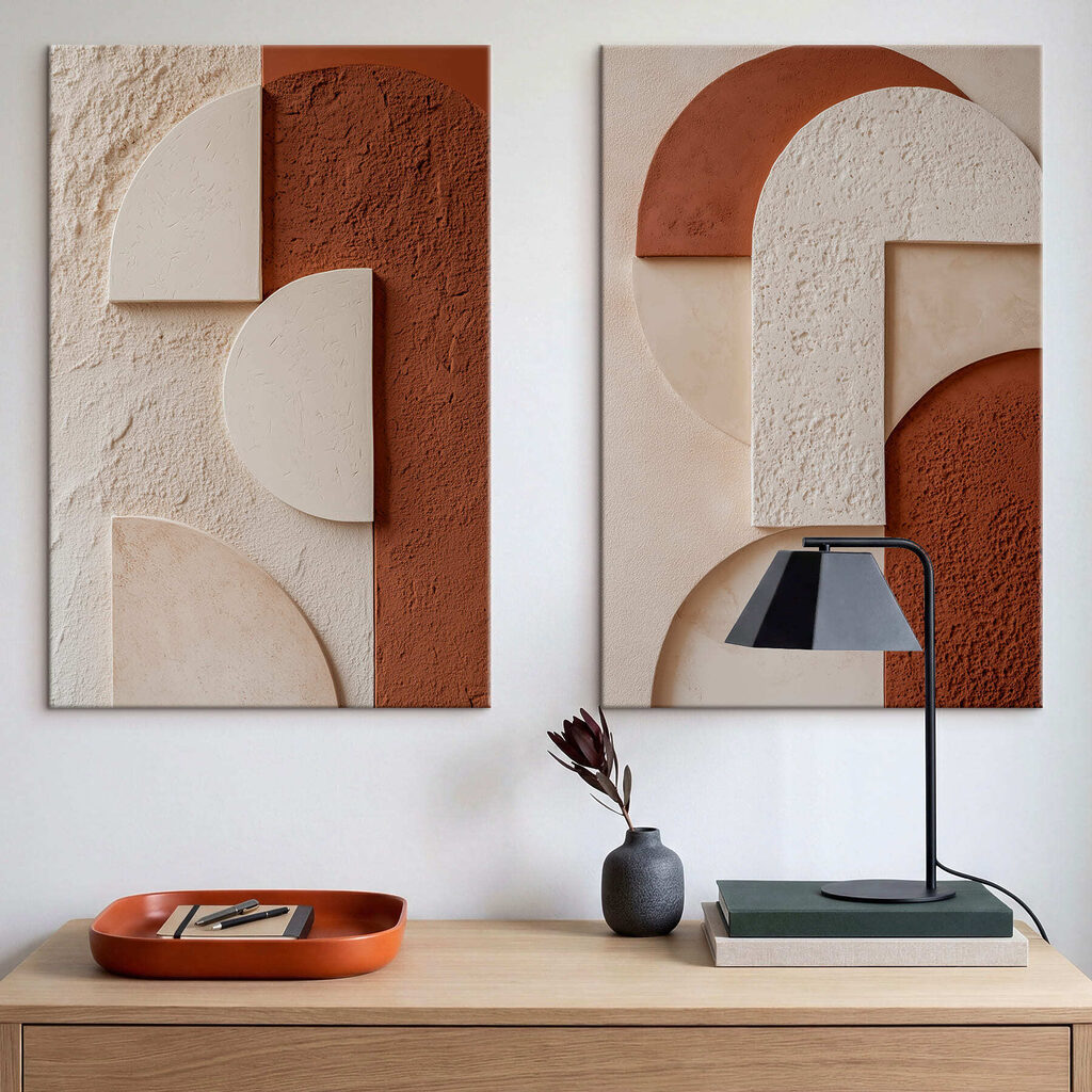 Arcos en terracota en un interior