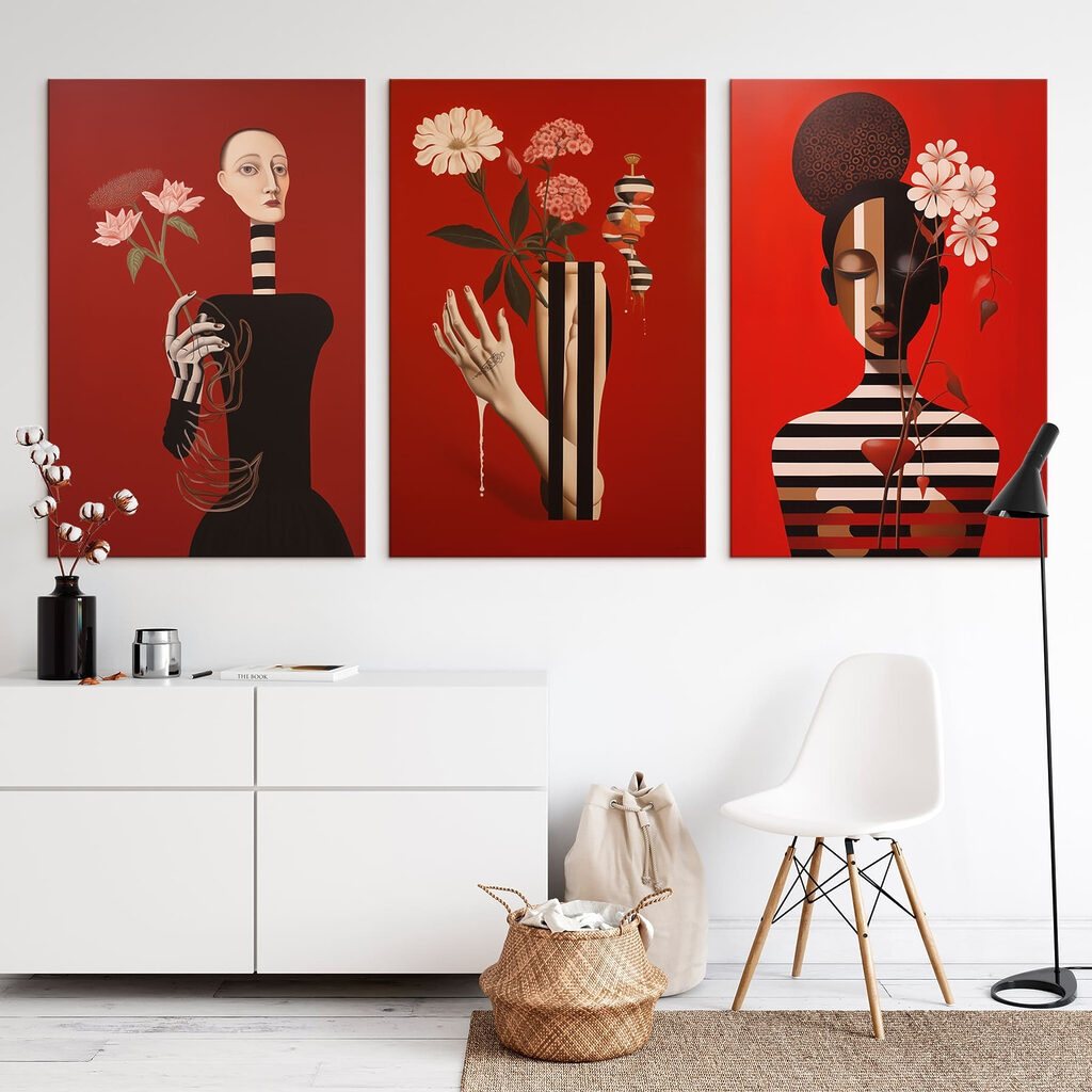 Figuras rayadas con flores — interior 2