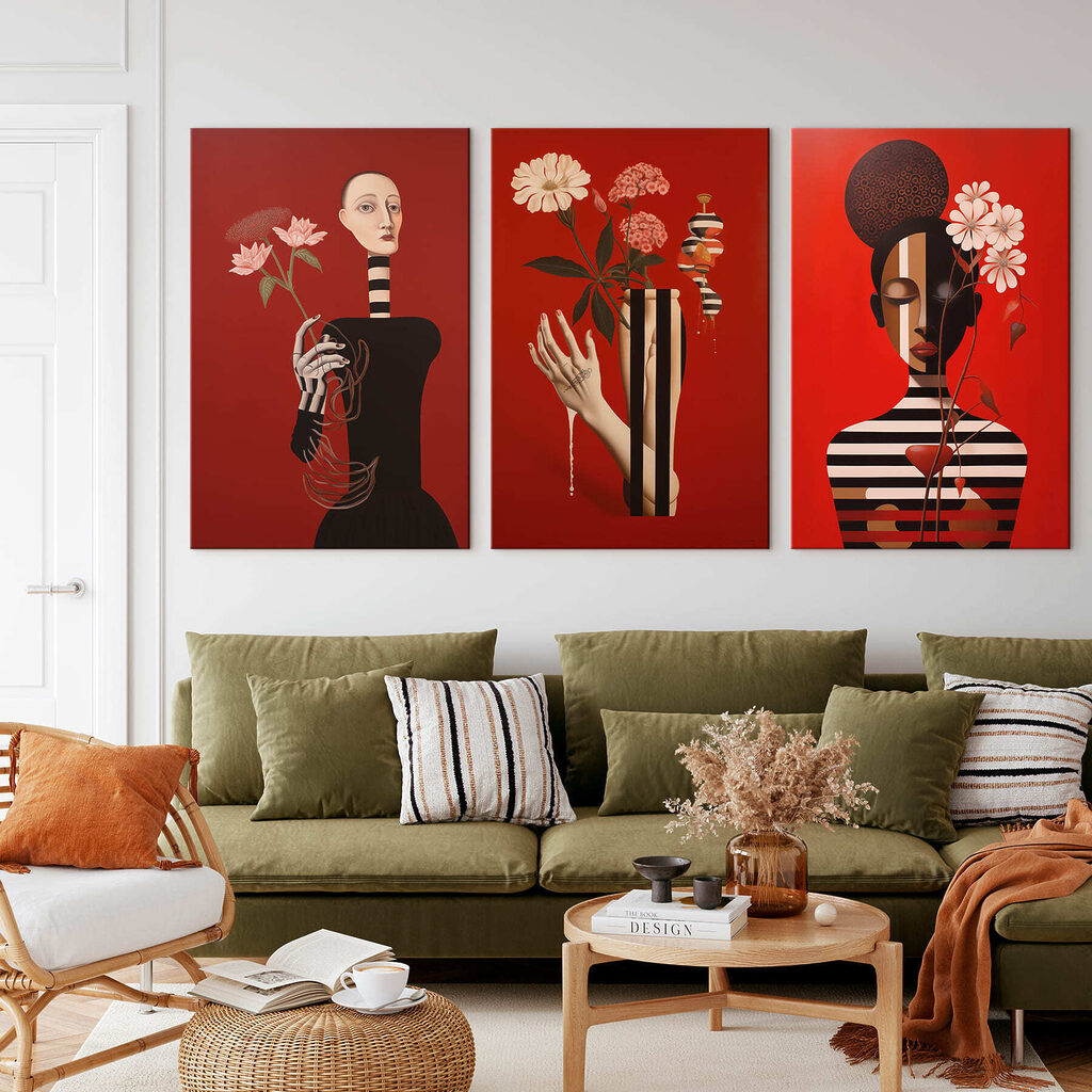 Figuras rayadas con flores — interior 3