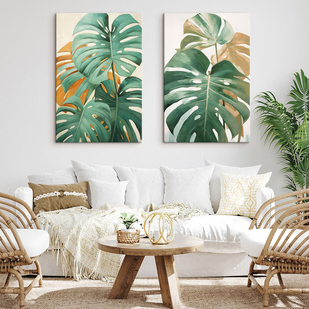 Monstera con huecos en un interior