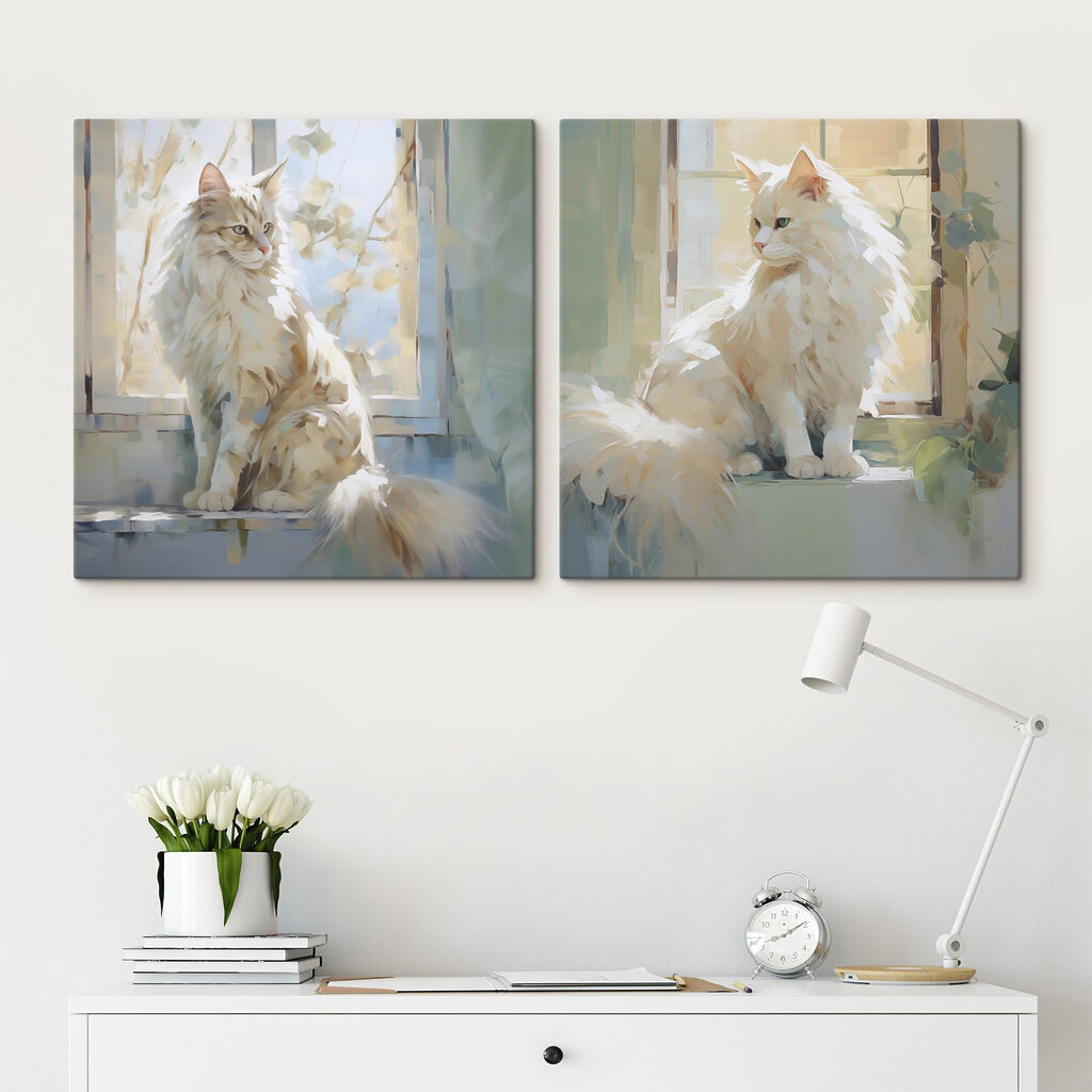 Gato en el alféizar en un interior