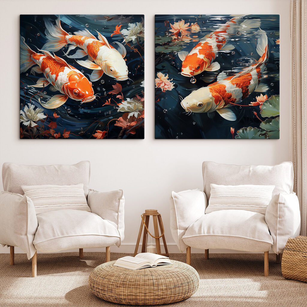 Peces en círculo en un interior