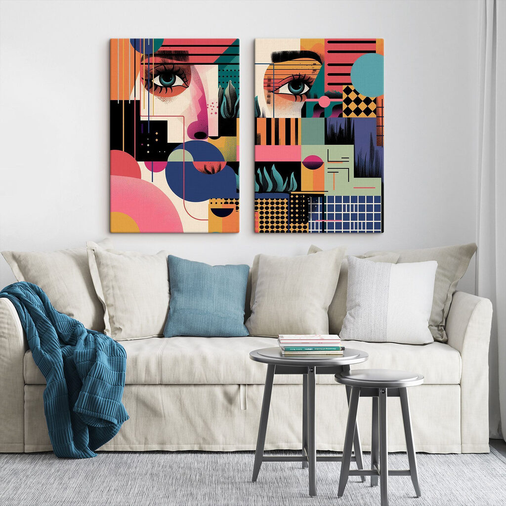 Miradas llenas de color en un interior