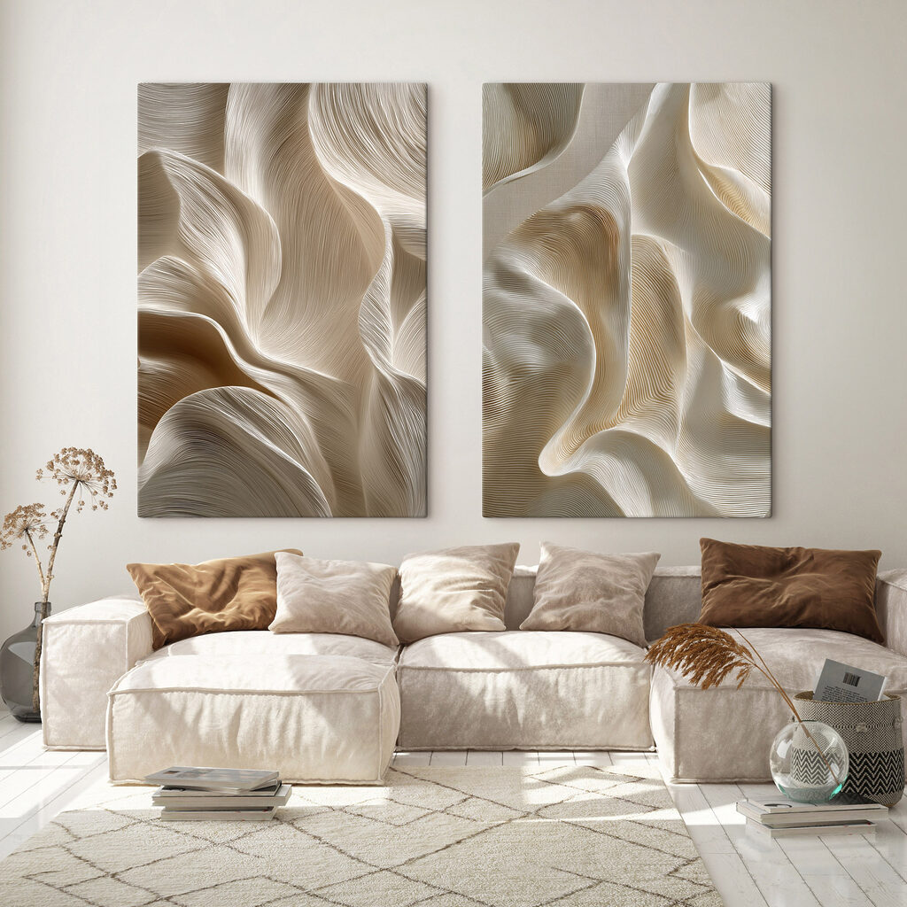 Ondas de suaves pliegues en un interior