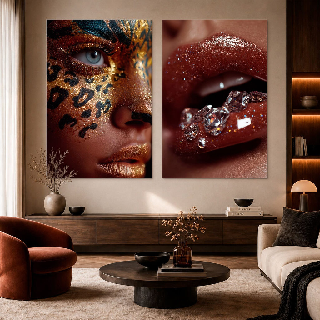 Belleza con destellos en un interior