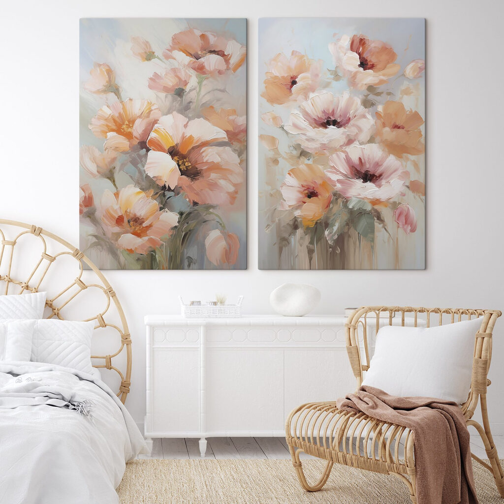 Flores al amanecer en un interior