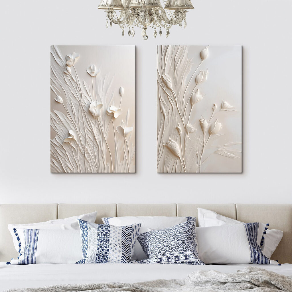 Pradera blanca en un interior