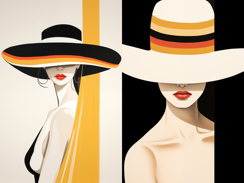 Mujeres con sombrero — diseño completo