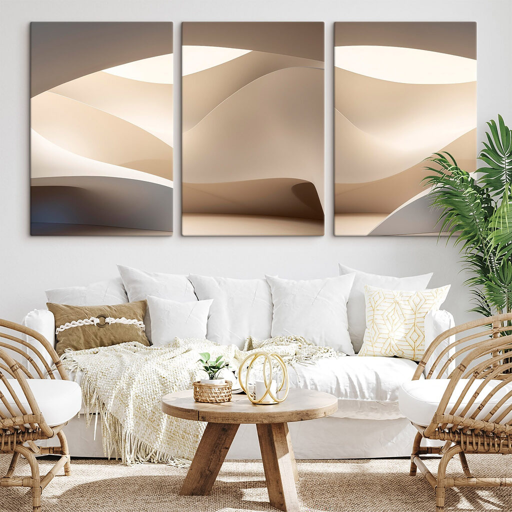 Curvas suaves en capas en un interior