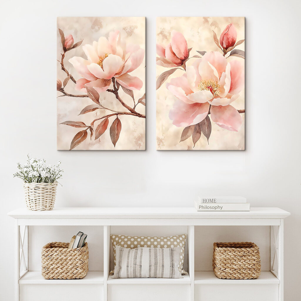 Magnolias de primavera en un interior