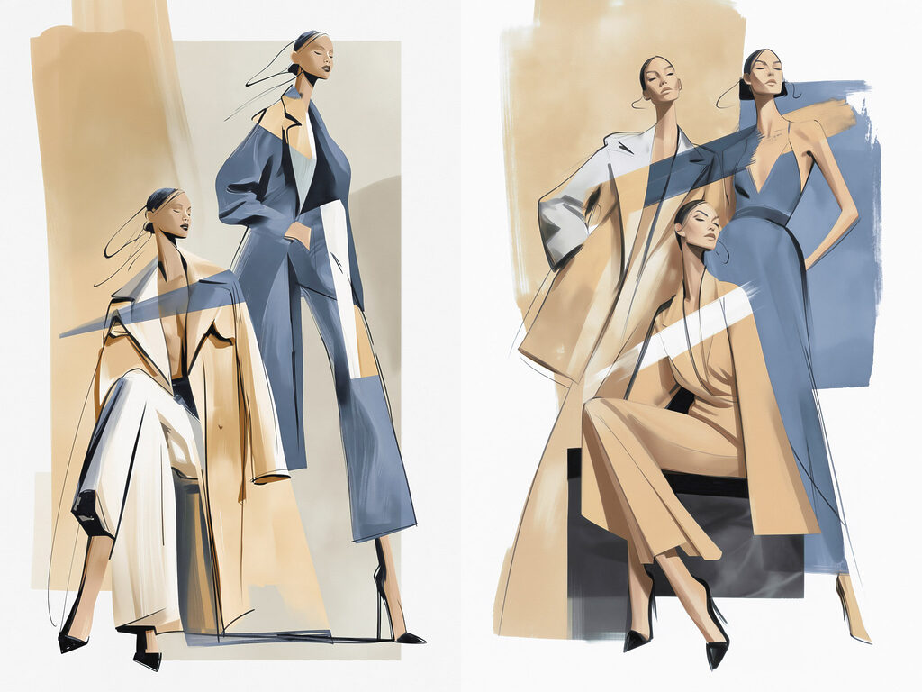 Mujeres en boceto — diseño completo