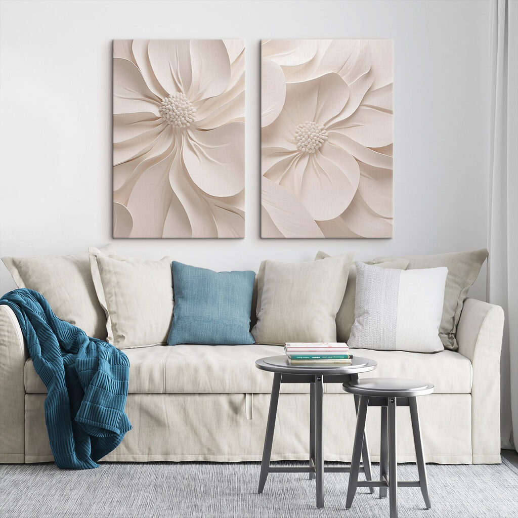 Flor blanca en relieve — interior 2