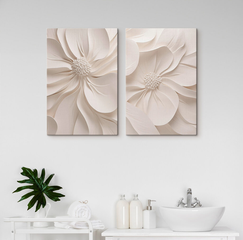 Flor blanca en relieve — interior 1