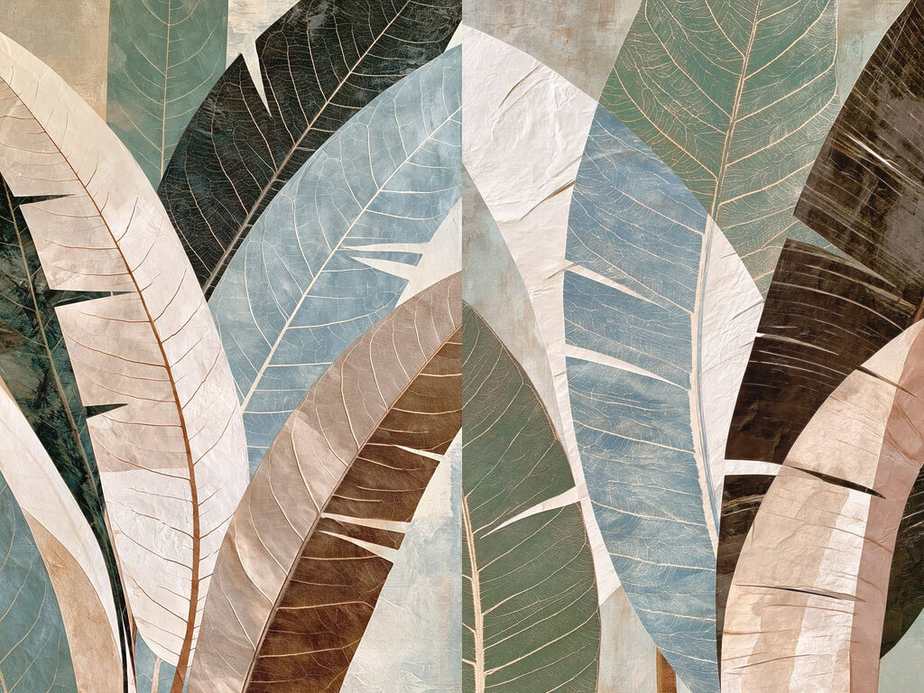 Hojas en tonos apagados — diseño completo