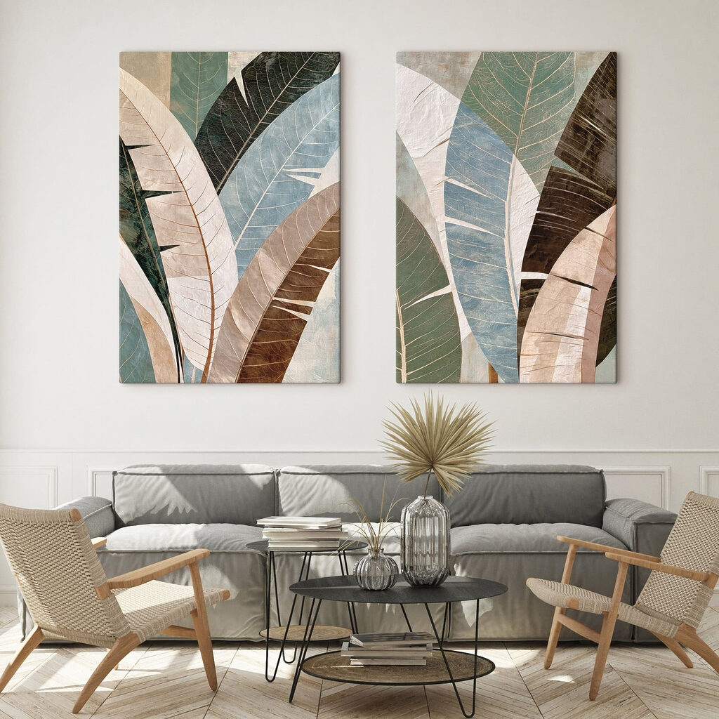 Hojas en tonos apagados — interior 2