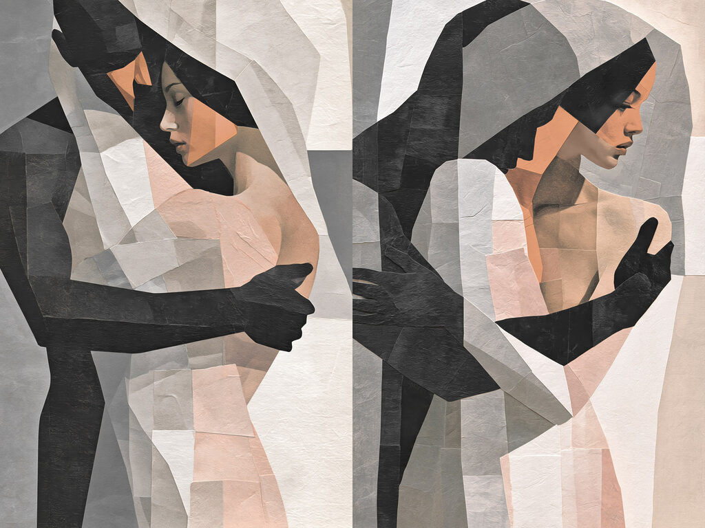 Abrazo entre planos — diseño completo